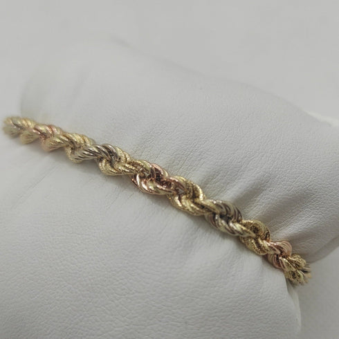 Bracciale oro 18k maglia torchon tre colori 20 cm 3,70 gr | Gioiellitosti.it