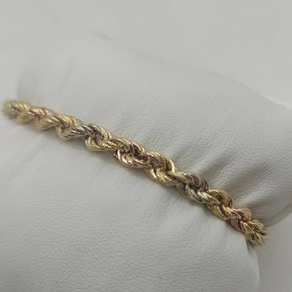 Bracciale oro 18k maglia torchon tre colori 20 cm 3,70 gr | Gioiellitosti.it
