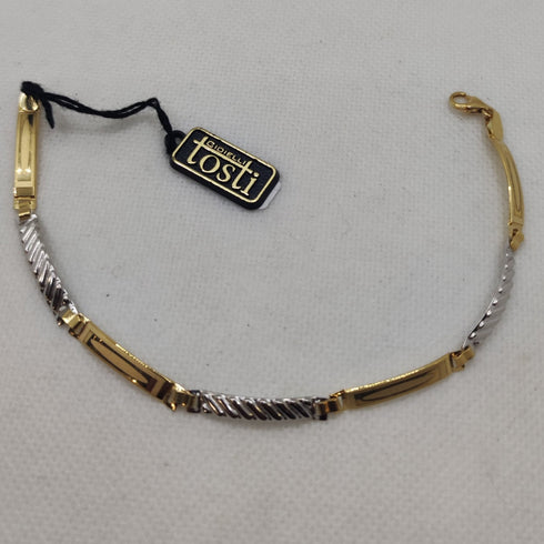 Bracciale Oro 18k uomo semirigido bicolore 19,6 cm 3.50 gr | Gioiellitosti.it