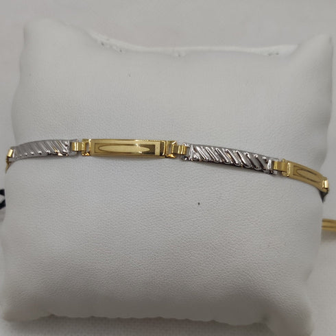 Bracciale Oro 18k uomo semirigido bicolore 19,6 cm 3.50 gr | Gioiellitosti.it