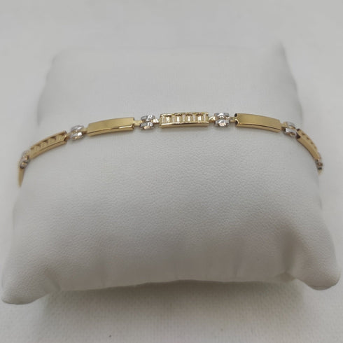 Bracciale Oro 18k uomo semirigido bicolore 21 cm 4.90 gr | Gioiellitosti.it