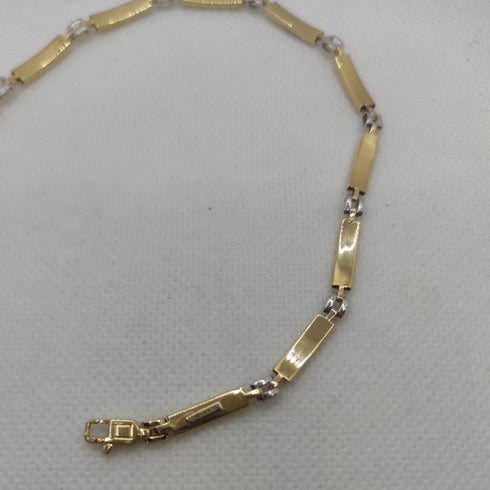 Bracciale Oro 18k uomo semirigido bicolore 21 cm 4.90 gr | Gioiellitosti.it