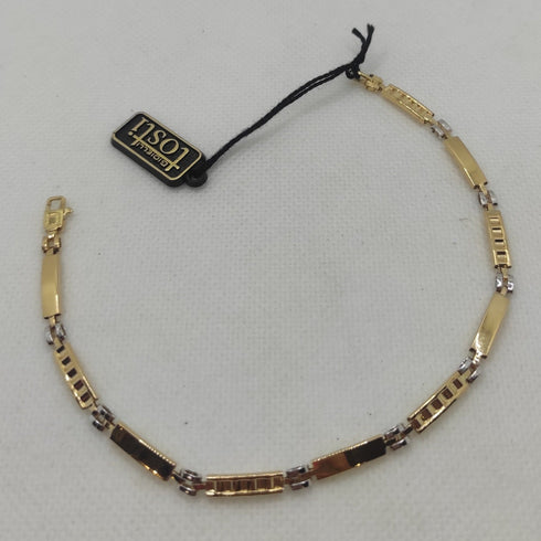Bracciale Oro 18k uomo semirigido bicolore 21 cm 4.90 gr | Gioiellitosti.it