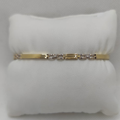 Bracciale Oro 18k uomo semirigido bicolore 21 cm 5,30 gr | Gioiellitosti.it
