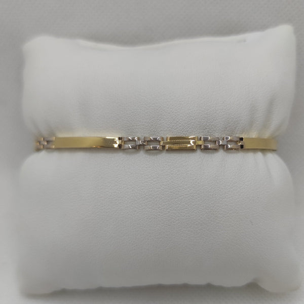 Bracciale Oro 18k uomo semirigido bicolore 21 cm 5,30 gr | Gioiellitosti.it