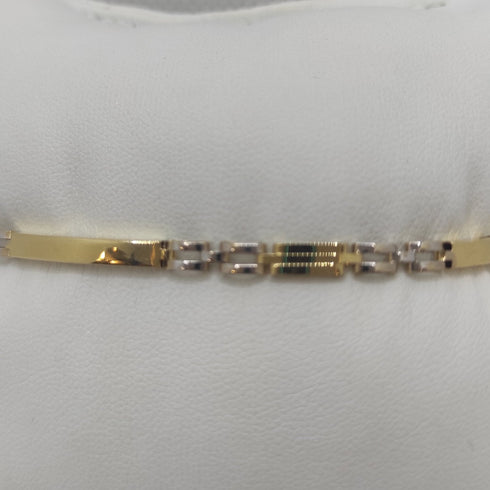 Bracciale Oro 18k uomo semirigido bicolore 21 cm 5,30 gr | Gioiellitosti.it