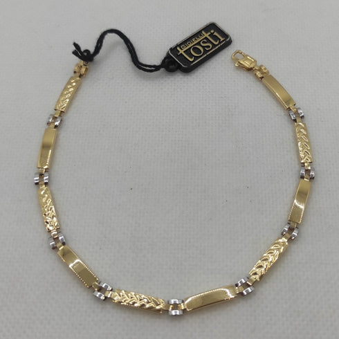 Bracciale Oro 18k uomo semirigido bicolore 21 cm 5.30 gr | Gioiellitosti.it