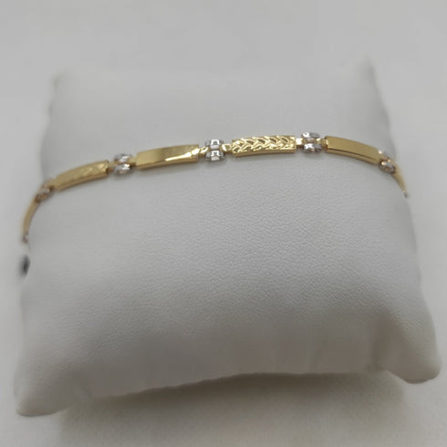 Bracciale Oro 18k uomo semirigido bicolore 21 cm 5.30 gr | Gioiellitosti.it