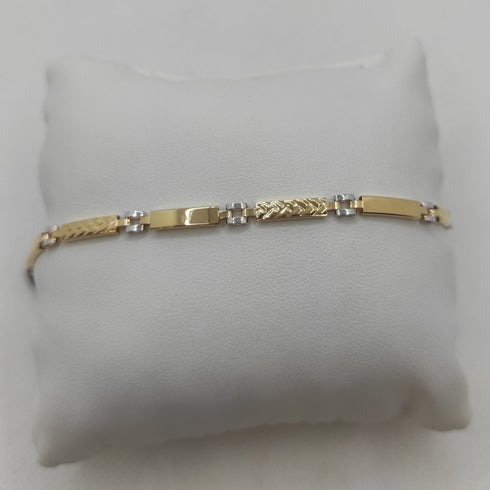 Bracciale Oro 18k uomo semirigido bicolore 21 cm 5.30 gr | Gioiellitosti.it