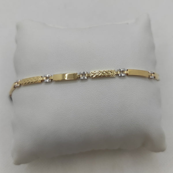 Bracciale Oro 18k uomo semirigido bicolore 21 cm 5.30 gr | Gioiellitosti.it