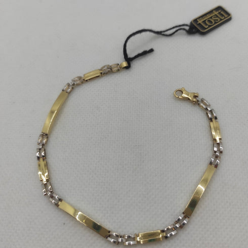 Bracciale Oro 18k uomo semirigido bicolore 21 cm 5,30 gr | Gioiellitosti.it