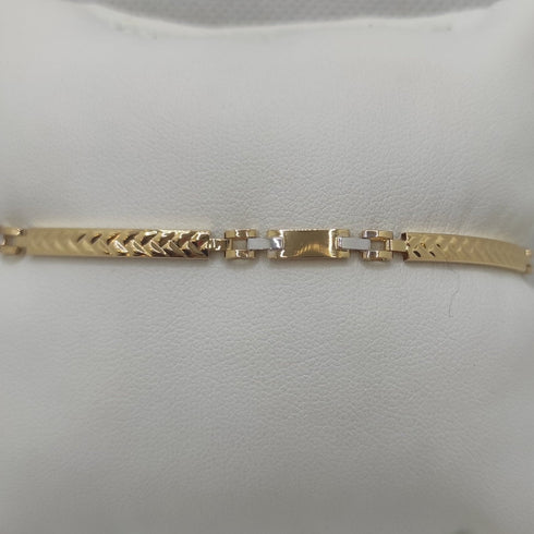 Bracciale Oro 18k uomo semirigido lucido oro bianco oro giallo 21 cm 5,50gr | Gioiellitosti.it