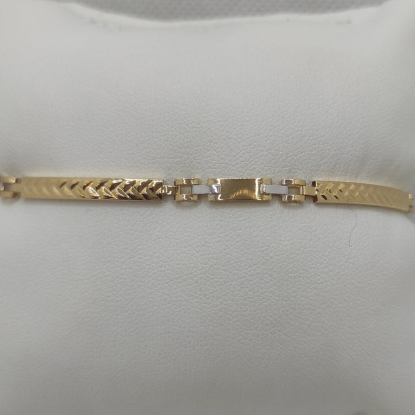 Bracciale Oro 18k uomo semirigido lucido oro bianco oro giallo 21 cm 5,50gr | Gioiellitosti.it