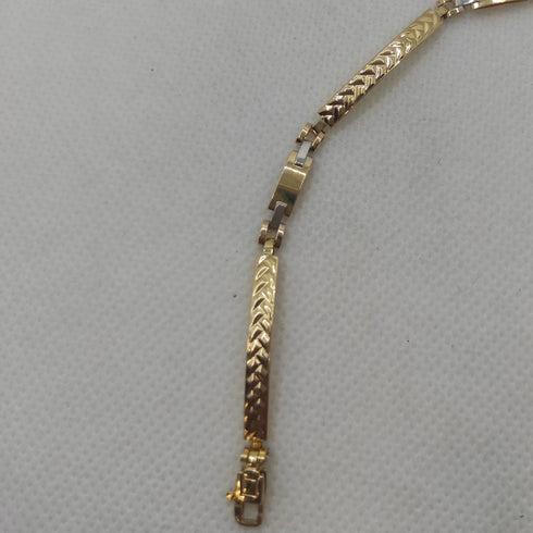 Bracciale Oro 18k uomo semirigido lucido oro bianco oro giallo 21 cm 5,50gr | Gioiellitosti.it