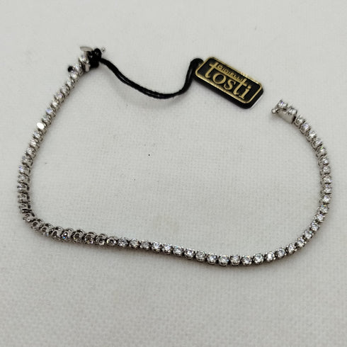 Bracciale oro Bianco 18k tennis zirconi bianchi 19 cm 8.60 gr | Gioiellitosti.it