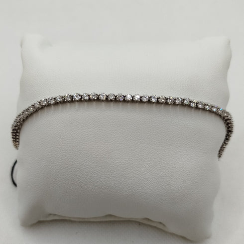 Bracciale oro Bianco 18k tennis zirconi bianchi 19 cm 8.60 gr | Gioiellitosti.it