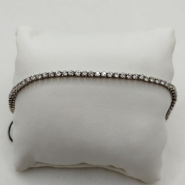 Bracciale oro Bianco 18k tennis zirconi bianchi 19 cm 8.60 gr | Gioiellitosti.it