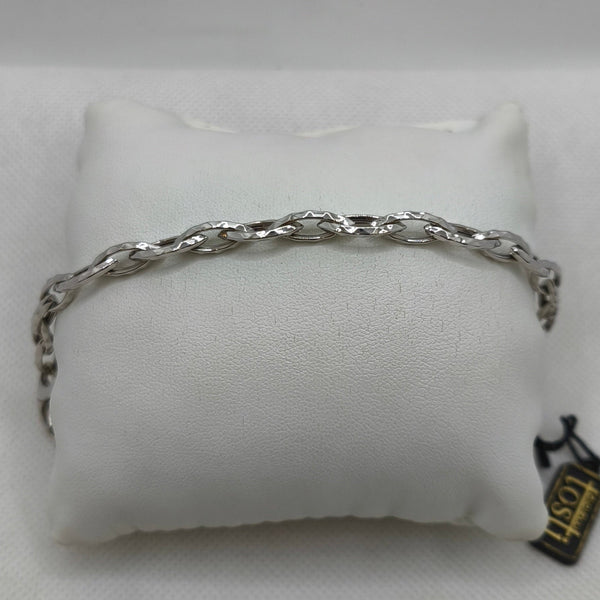 Bracciale Oro Bianco 750 maglia intrecciata 20 cm 5.30 gr | Gioiellitosti.it