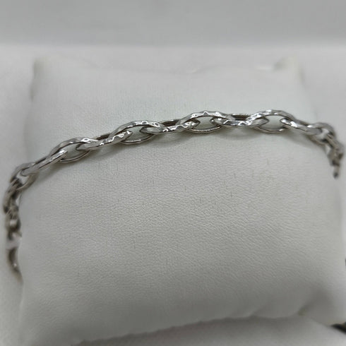 Bracciale Oro Bianco 750 maglia intrecciata 20 cm 5.30 gr | Gioiellitosti.it