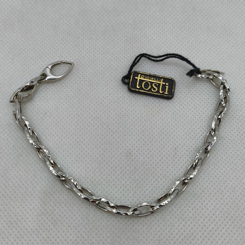 Bracciale Oro Bianco 750 maglia intrecciata 20 cm 5.30 gr | Gioiellitosti.it