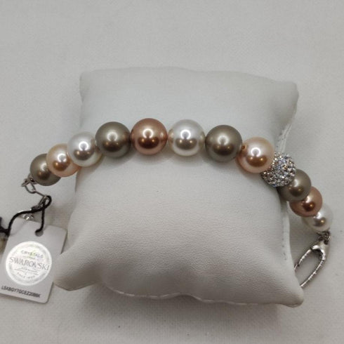 Bracciale perle naturali e cristalli Swarovski Boccadamo BR405CH | Gioiellitosti.it