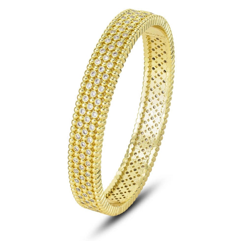 Bracciale Rigido Boccadamo XB1050D Acciaio dorato e Zirconi | Gioielli Tosti