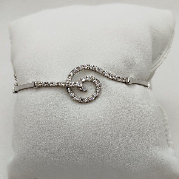 Bracciale rigido oro 18k donna pavè zirconi cm 8.80 gr | Gioiellitosti.it