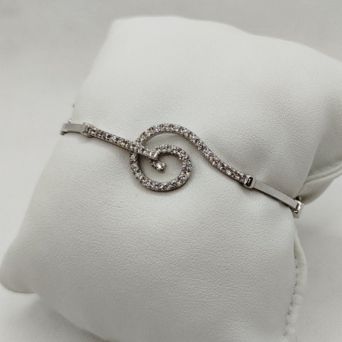 Bracciale rigido oro 18k donna pavè zirconi cm 8.80 gr | Gioiellitosti.it