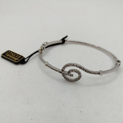 Bracciale rigido oro 18k donna pavè zirconi cm 8.80 gr | Gioiellitosti.it