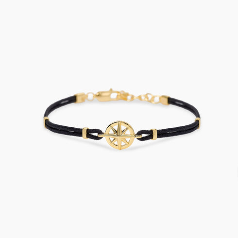 Bracciale uomo Mabina 534142 Argento 925 Nylon Rosa dei Venti | Gioielli Tosti
