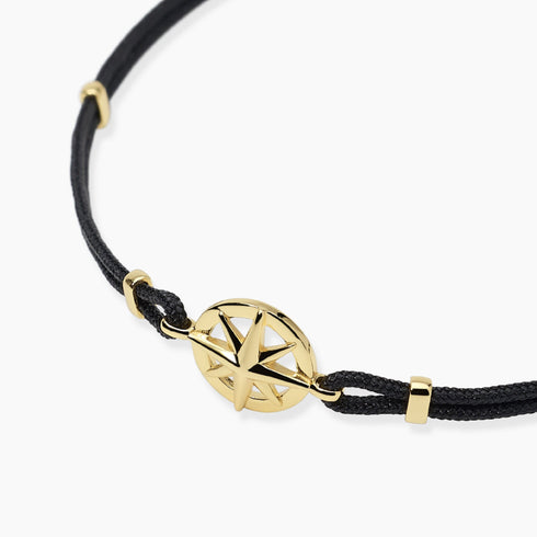 Bracciale uomo Mabina 534142 Argento 925 Nylon Rosa dei Venti | Gioielli Tosti
