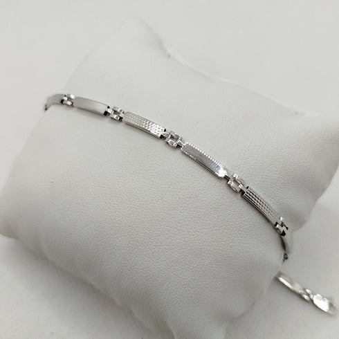 Bracciale Uomo Oro 18k bianco semirigido 21 cm 4.30 gr | Gioiellitosti.it