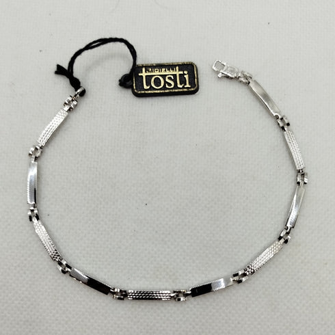 Bracciale Uomo Oro 18k bianco semirigido 21 cm 4.30 gr | Gioiellitosti.it