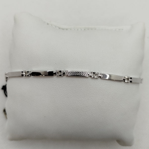 Bracciale Uomo Oro 18k bianco semirigido 21 cm 4.30 gr | Gioiellitosti.it