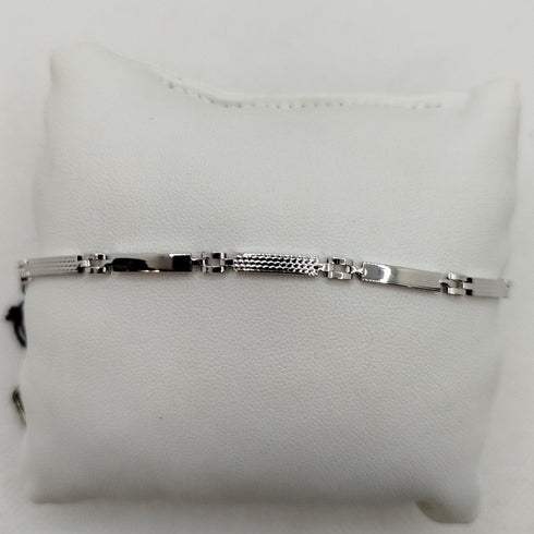 Bracciale Uomo Oro 18k bianco semirigido 21 cm 4.30 gr | Gioiellitosti.it