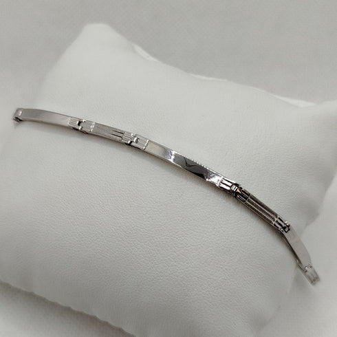 Bracciale uomo Oro 18k bianco semirigido 21 cm 8.60 gr | Gioiellitosti.it