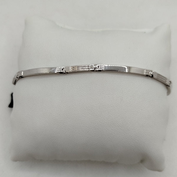 Bracciale uomo Oro 18k bianco semirigido 21 cm 8.60 gr | Gioiellitosti.it