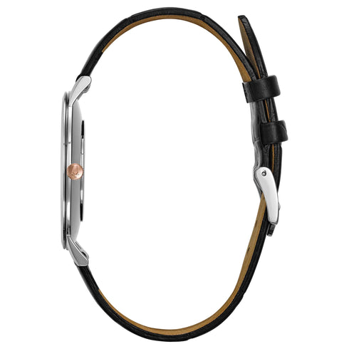 Bulova 98A167 Ultra slim Acciaio pelle nero | Gioiellitosti.it