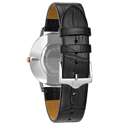 Bulova 98A167 Ultra slim Acciaio pelle nero | Gioiellitosti.it