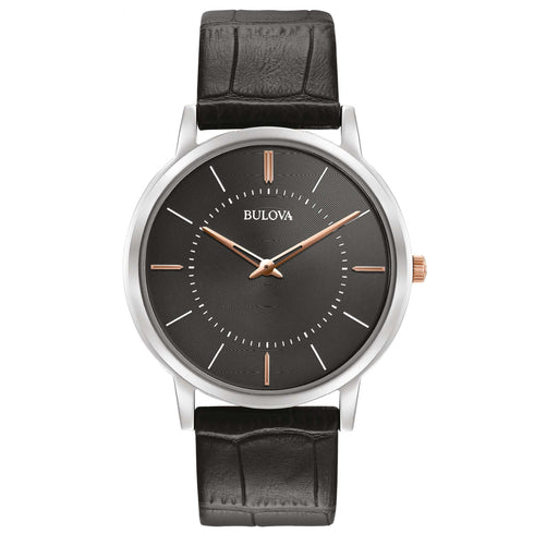 Bulova 98A167 Ultra slim Acciaio pelle nero | Gioiellitosti.it