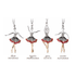 Ciondolo Ballerina Oro 18k Bianco Rosé Rubini Diamanti | Gioiellitosti.it
