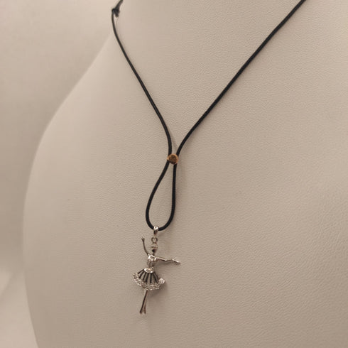 Ciondolo Ballerina Oro 18k Bianco Rubini e Diamanti | Gioiellitosti.it