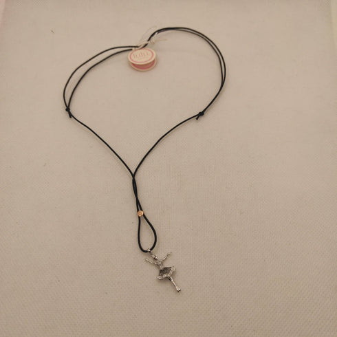 Ciondolo Ballerina Oro 18k Bianco Rubini e Diamanti | Gioiellitosti.it