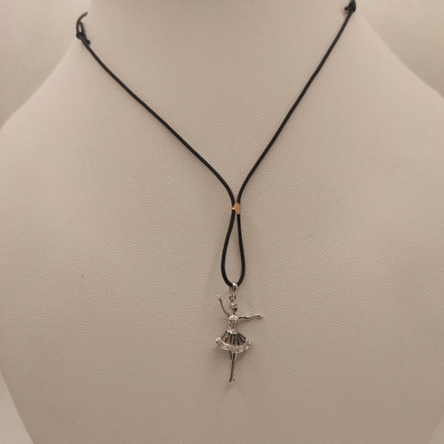 Ciondolo Ballerina Oro 18k Bianco Rubini e Diamanti | Gioiellitosti.it