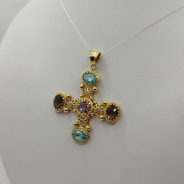 Ciondolo con Ametista e Topazi Oro 18k 8.70 gr | Gioiellitosti.it