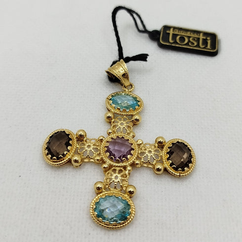 Ciondolo con Ametista e Topazi Oro 18k 8.70 gr | Gioiellitosti.it
