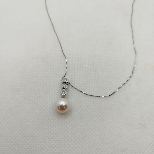Ciondolo con perla e diamanti con collana oro 18k | Gioiellitosti.it