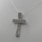Ciondolo Croce oro 18 kt bianco e pavé di Zirconi 5.50 gr | Gioielli Tosti
