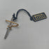 Ciondolo Croce oro 18 kt bicolore con Zirconi 2.30 gr | Gioielli Tosti