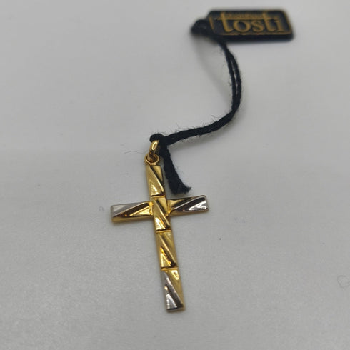 Ciondolo Croce oro 18 kt Bicolore Uomo 1.20 gr | Gioielli Tosti